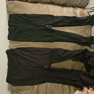 2 pair black tights/hose size 2plus